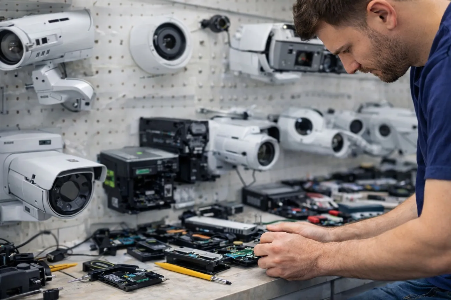 Kuzatuv kameralarini ta’mirlash va texnik xizmat ko‘rsatish jarayoni