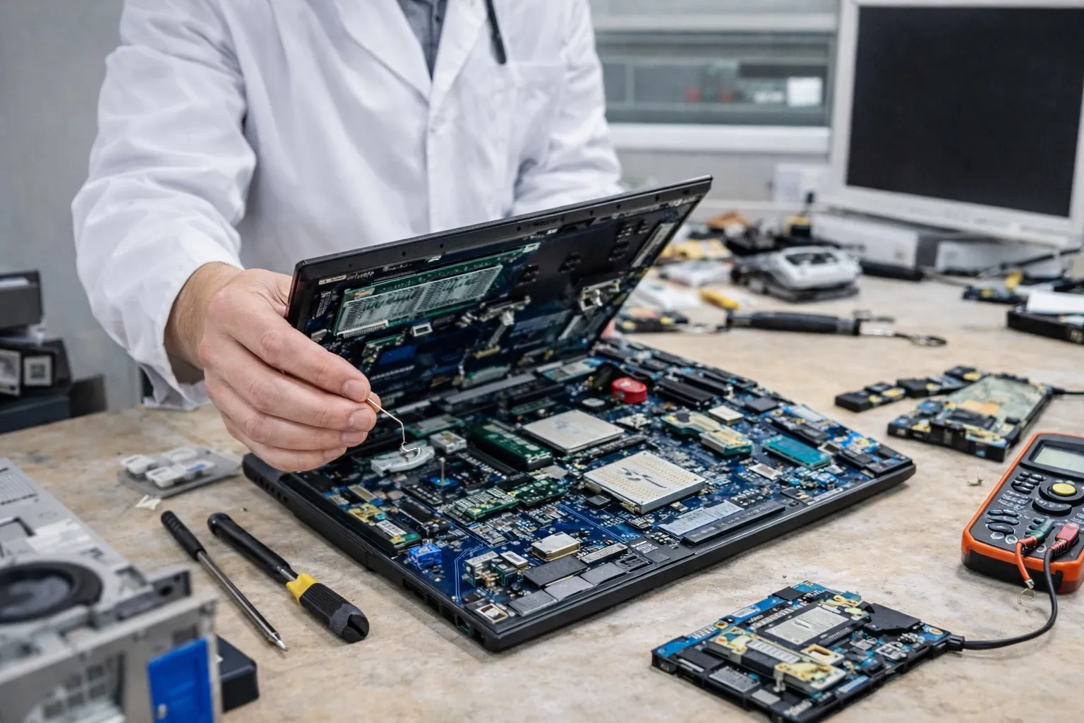 Noutbuk ichki qismlarini diagnostika qilish va ta’mirlash jarayoni